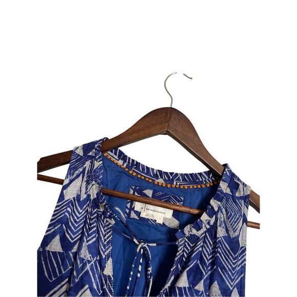 Anthropologie Diaz Tiered Maxi Dress Blue Abstract Womans Large - Picture 10 of 16